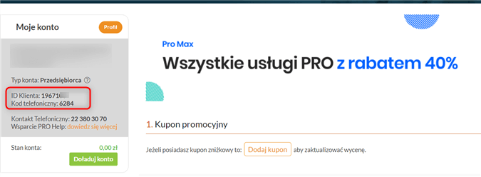 ID klienta identyfikator klienta