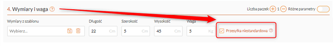 przesyłka niestandardowa