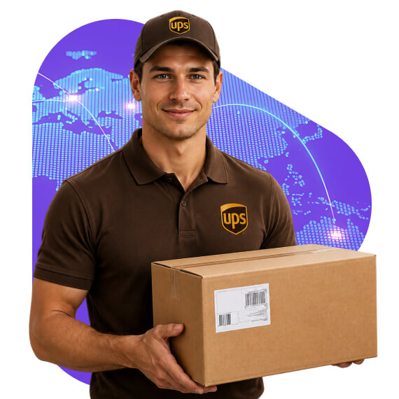 Kurier UPS z przesyłką zagraniczną