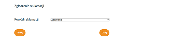 Krok 2 zgloszenie reklamacji zagubienie stary panel