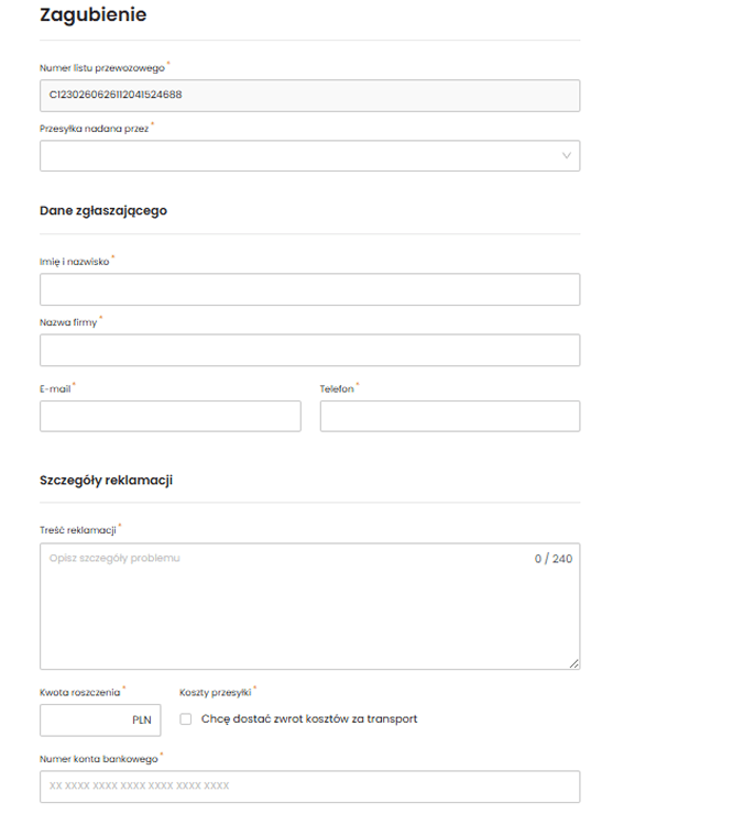 Krok 3 reklamacja zagubienie opis nowy panel