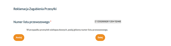 Krok 3 zgloszenie reklamacji zagubienie numer listu stary panel